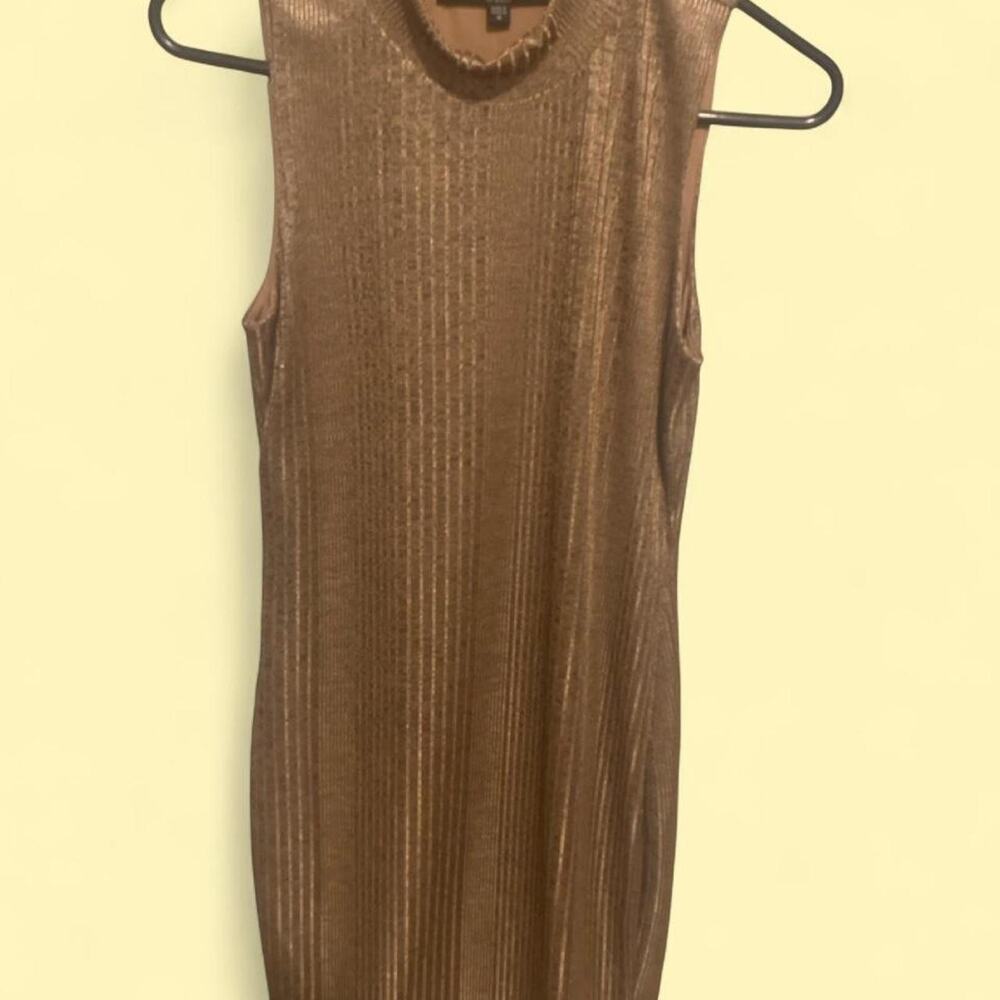 Guess gold metallic ribbed knit